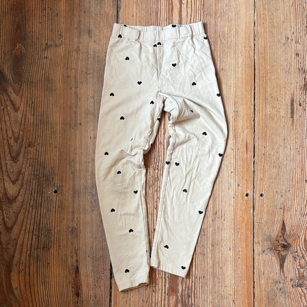 H&M Cozy Fleece Cotton Leggings with Hearts